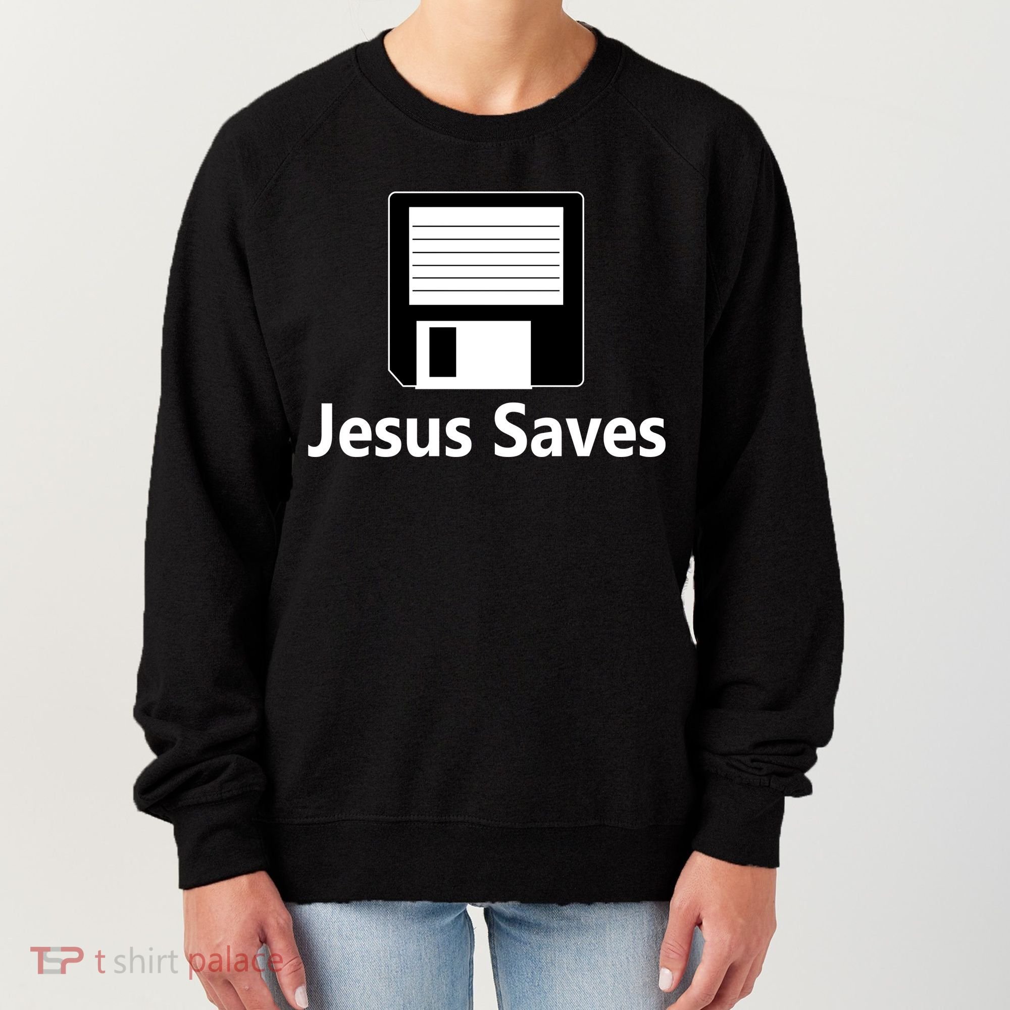 Jesus Saves Floppy Disk Women's Sweatshirt