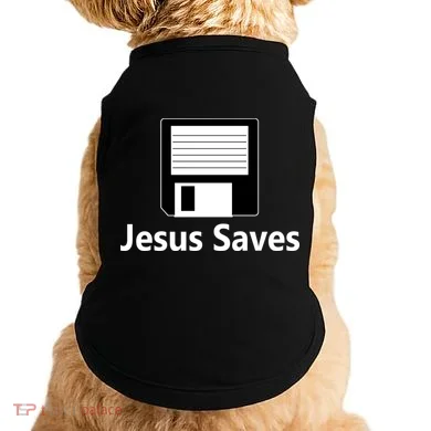 Jesus Saves Floppy Disk Doggie Tank