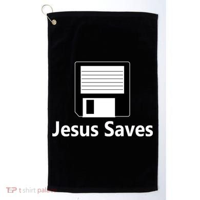 Jesus Saves Floppy Disk Golf Towel