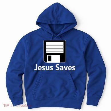 Jesus Saves Floppy Disk Hoodie