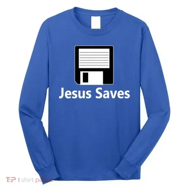 Jesus Saves Floppy Disk Long Sleeve Shirt