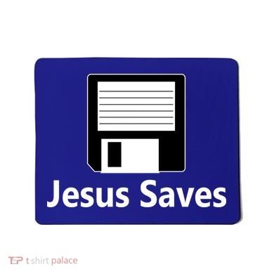Jesus Saves Floppy Disk Mousepad