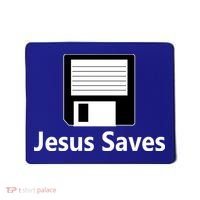 Jesus Saves Floppy Disk Mousepad thumb 0