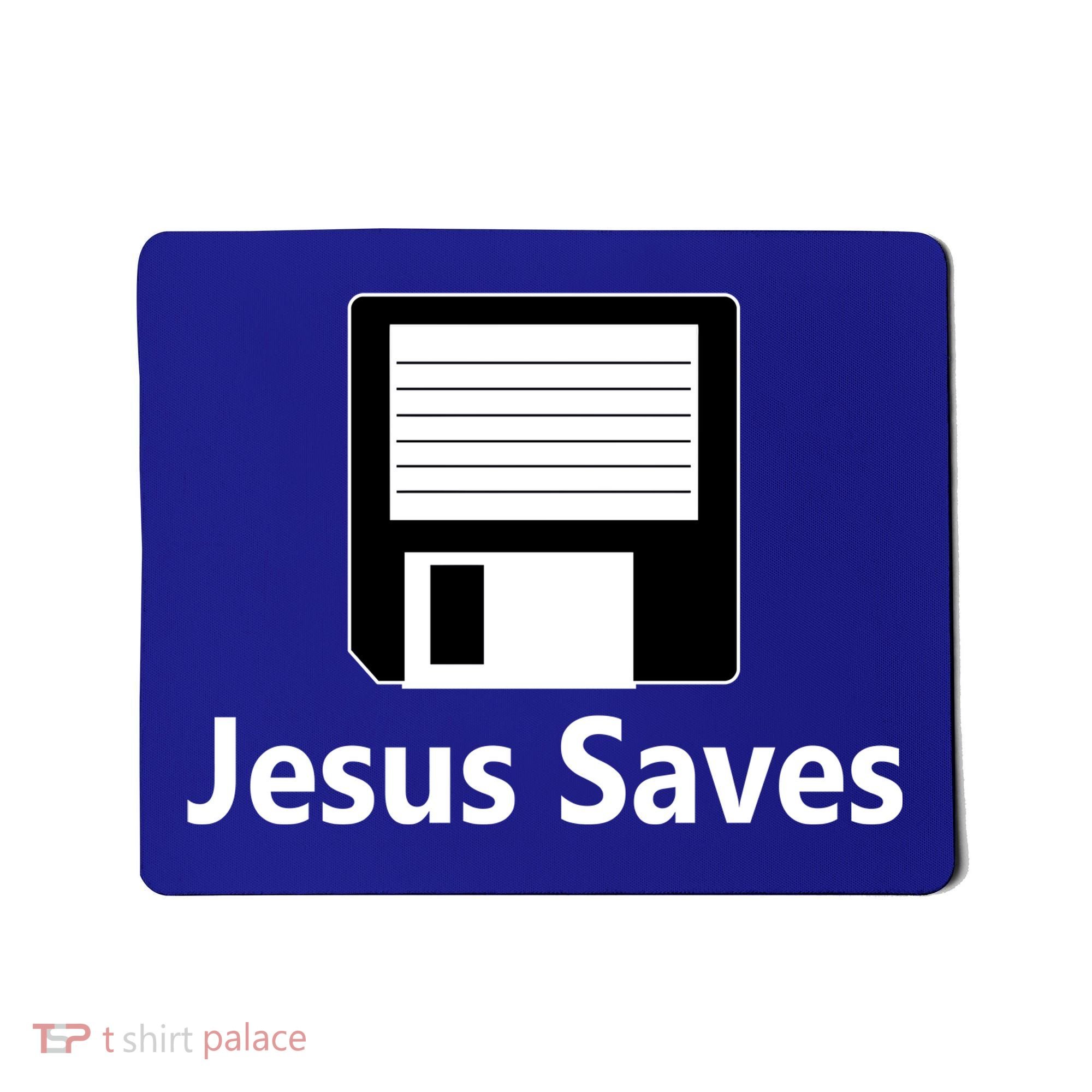 Jesus Saves Floppy Disk Mousepad