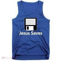 Jesus Saves Floppy Disk Tank Top thumb 0