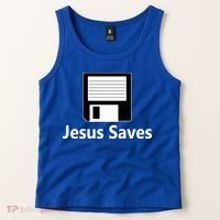 Jesus Saves Floppy Disk Tank Top thumb 2