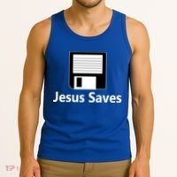 Jesus Saves Floppy Disk Tank Top thumb 3