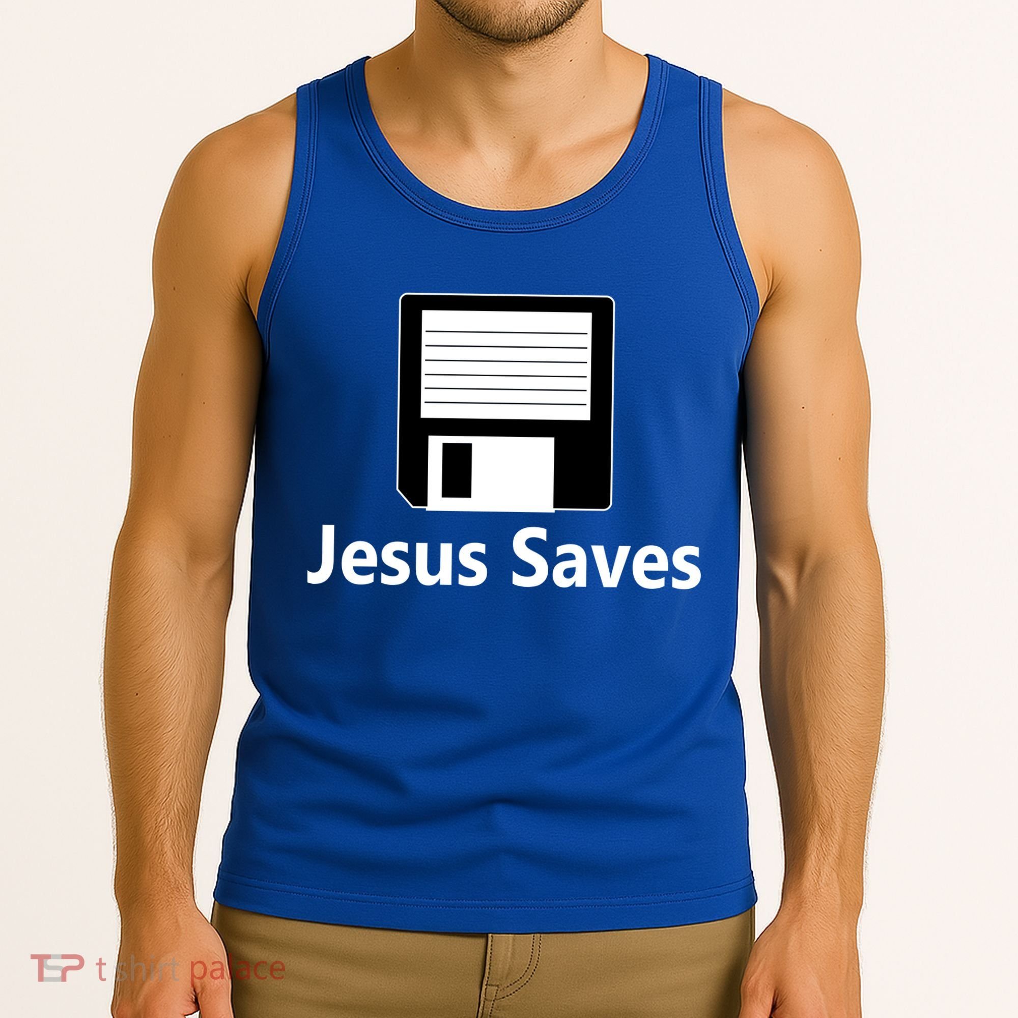 Jesus Saves Floppy Disk Tank Top