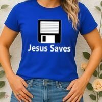 Jesus Saves Floppy Disk Women's T-Shirt thumb 2