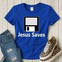 Jesus Saves Floppy Disk Women's T-Shirt thumb 3