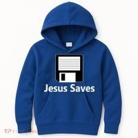 Jesus Saves Floppy Disk Kids Hoodie thumb 0