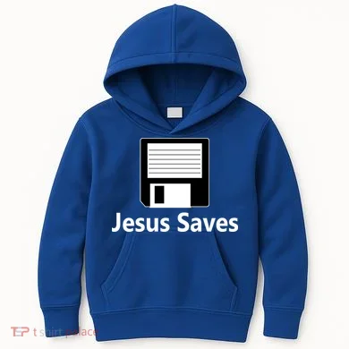 Jesus Saves Floppy Disk Kids Hoodie