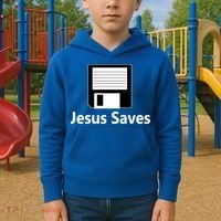 Jesus Saves Floppy Disk Kids Hoodie thumb 2