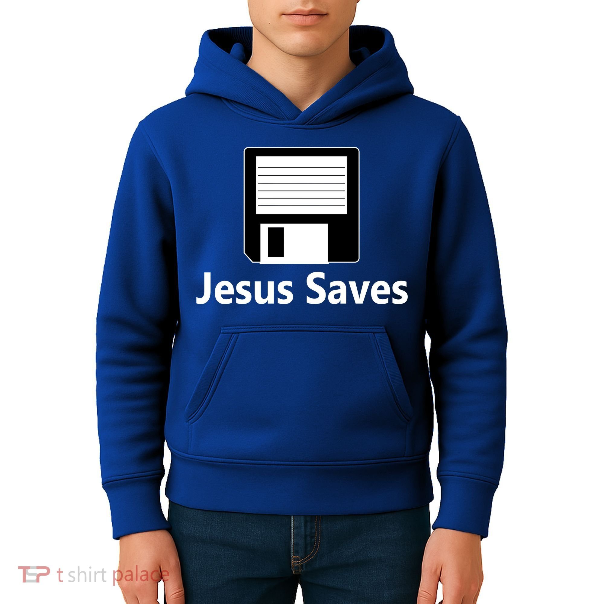 Jesus Saves Floppy Disk Kids Hoodie
