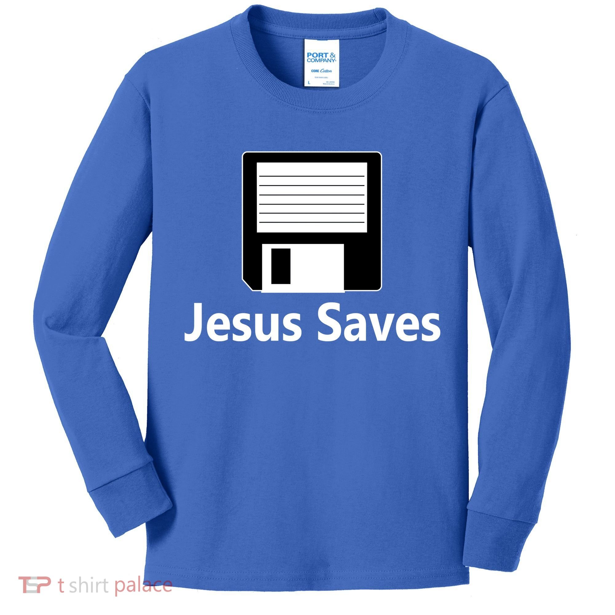 Jesus Saves Floppy Disk Kids Long Sleeve Shirt