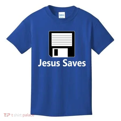 Jesus Saves Floppy Disk Kids T-Shirt
