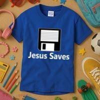 Jesus Saves Floppy Disk Kids T-Shirt thumb 3