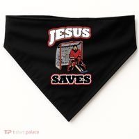 Jesus Saves Hockey Goalie USA-Made Doggie Bandana thumb 0
