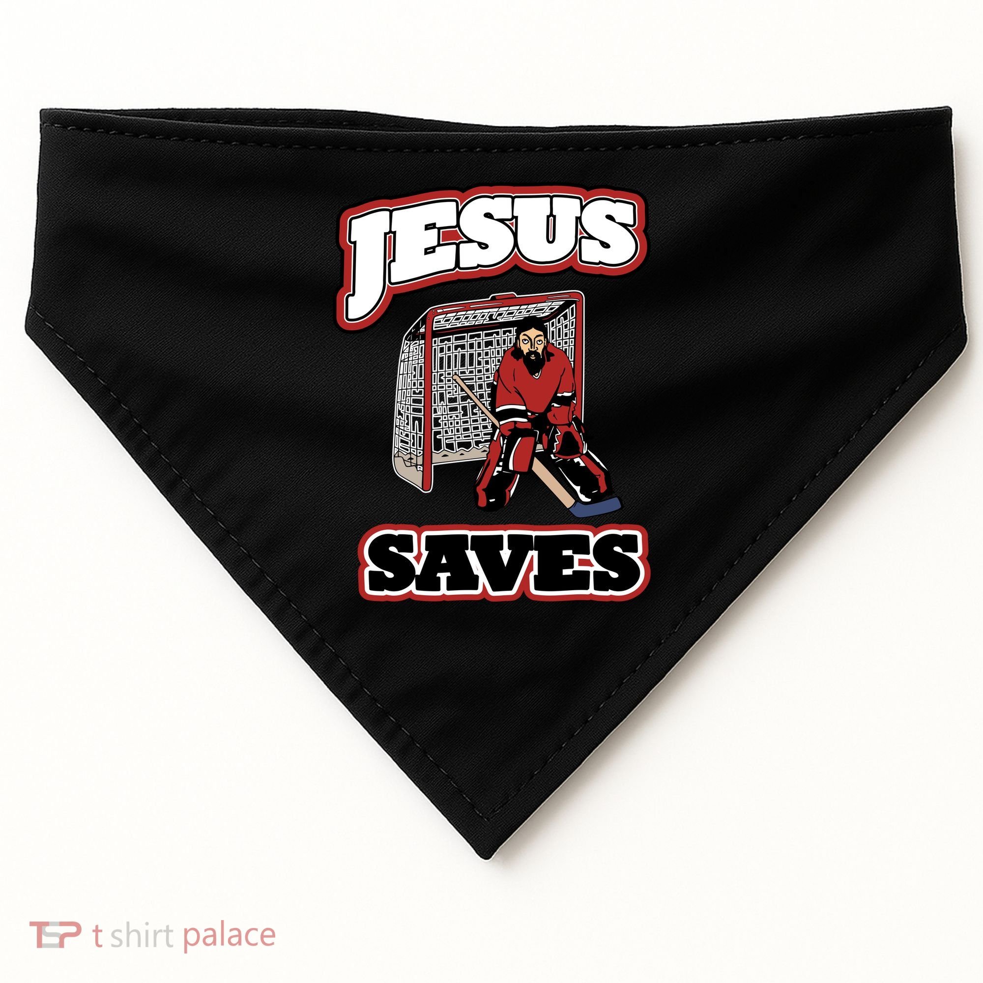 Jesus Saves Hockey Goalie USA-Made Doggie Bandana