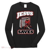 Jesus Saves Hockey Goalie Long Sleeve Shirt thumb 0