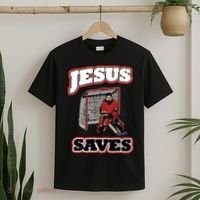 Jesus Saves Hockey Goalie T-Shirt thumb 2