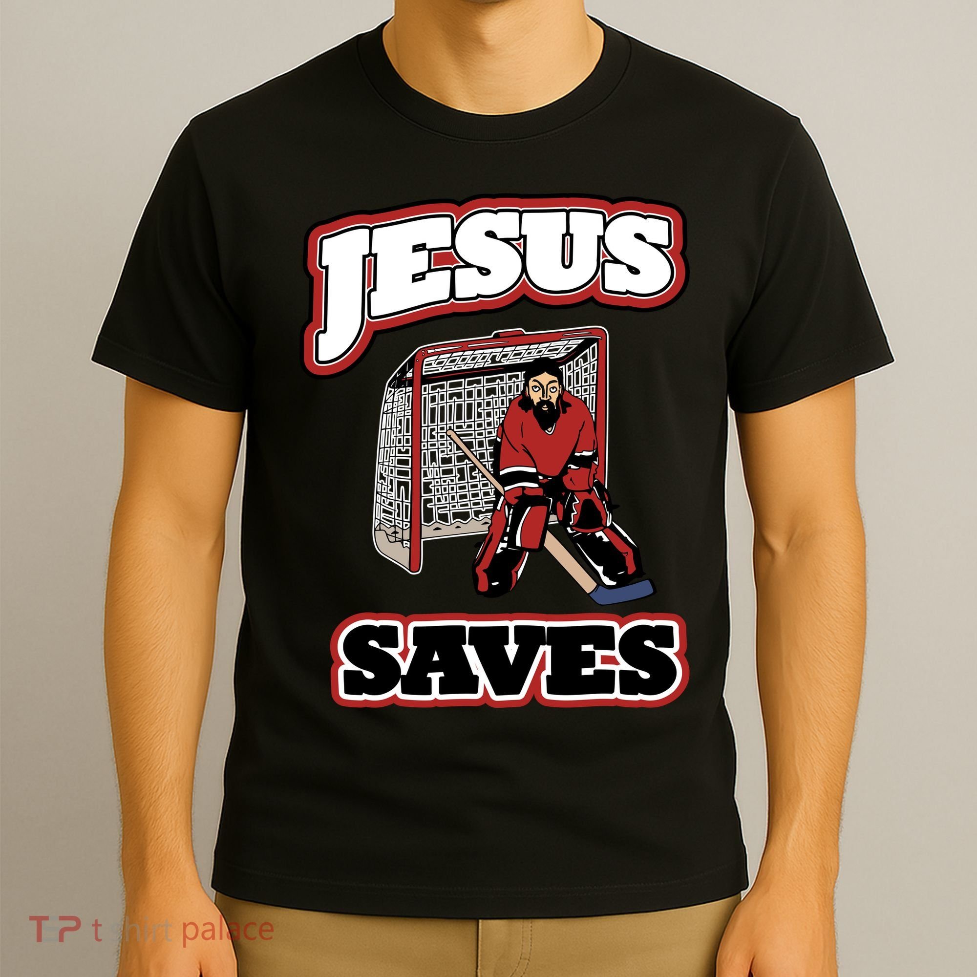 Jesus Saves Hockey Goalie T-Shirt