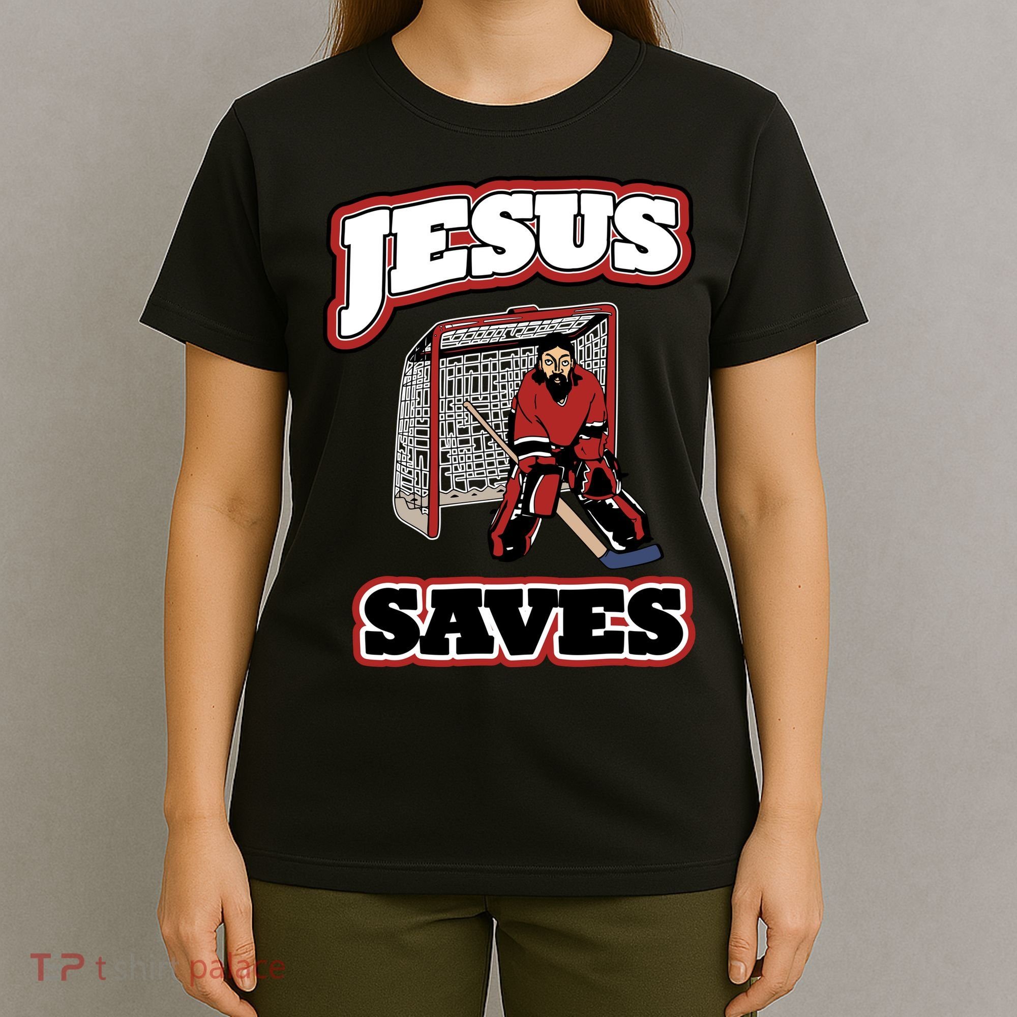 Jesus Saves Hockey Goalie T-Shirt