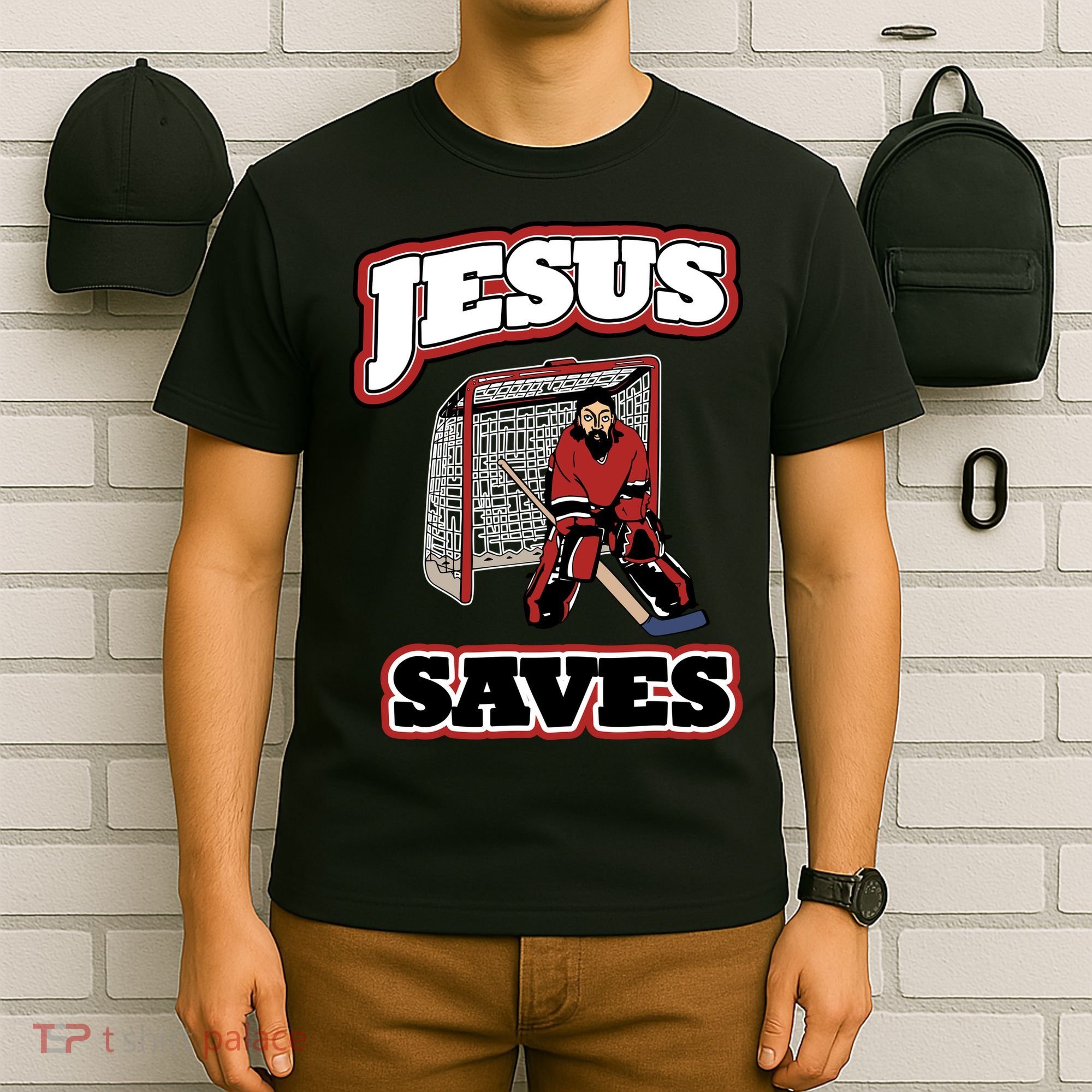 Jesus Saves Hockey Goalie T-Shirt