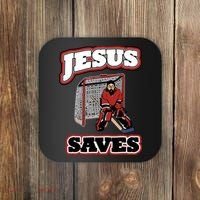 Jesus Saves Hockey Goalie Coaster thumb 0
