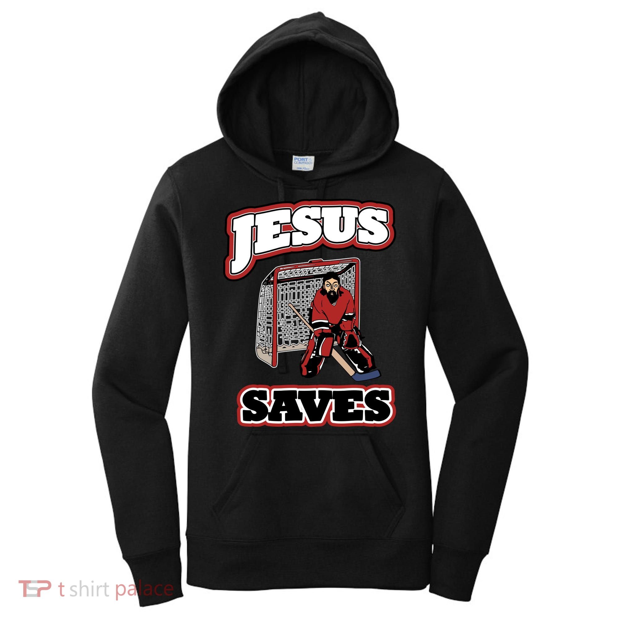 Jesus Saves Hockey Goalie Women's Hoodie