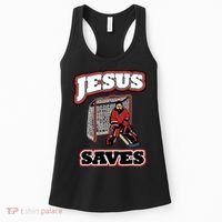 Jesus Saves Hockey Goalie Women's Tank Top thumb 0