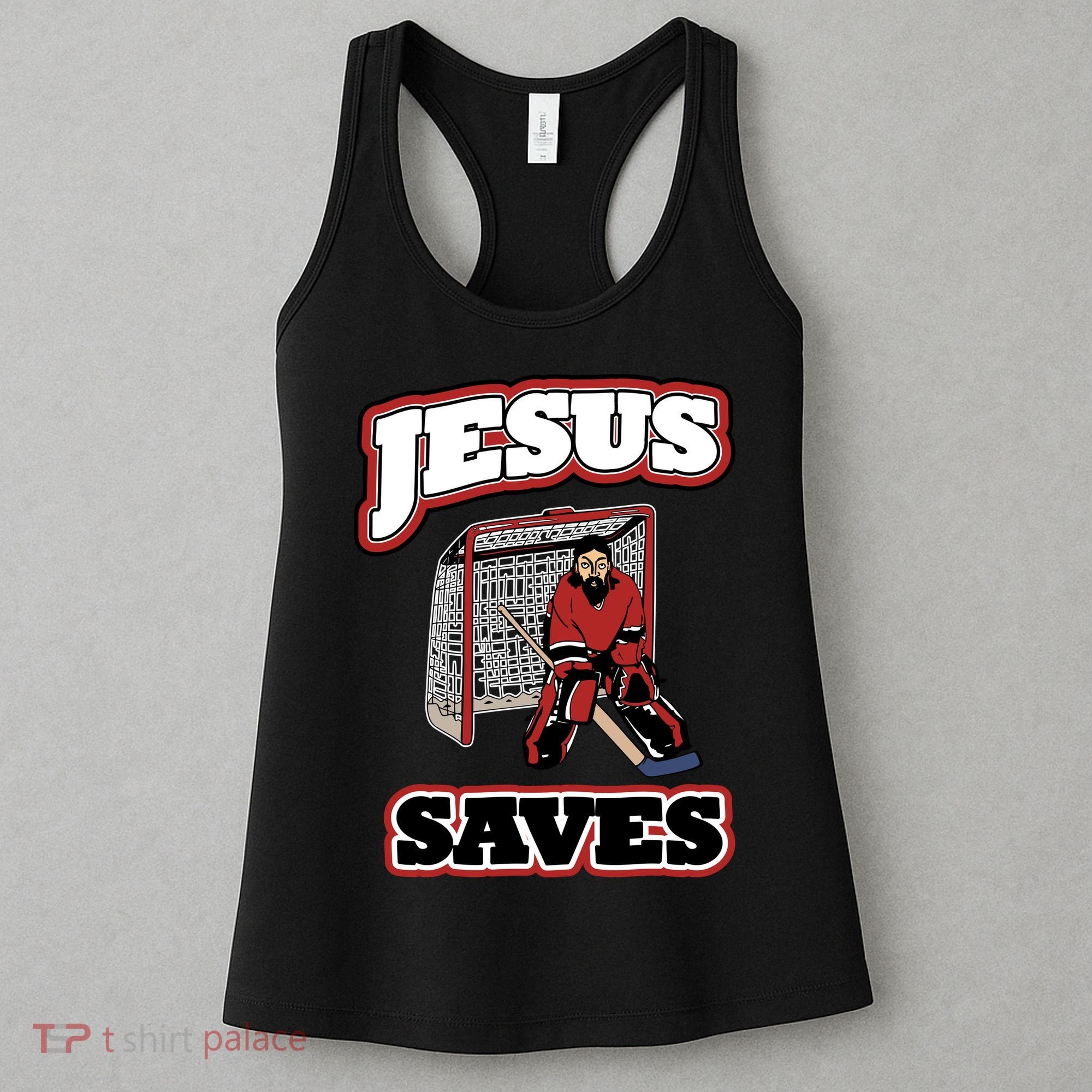 Jesus Saves Hockey Goalie Women's Tank Top