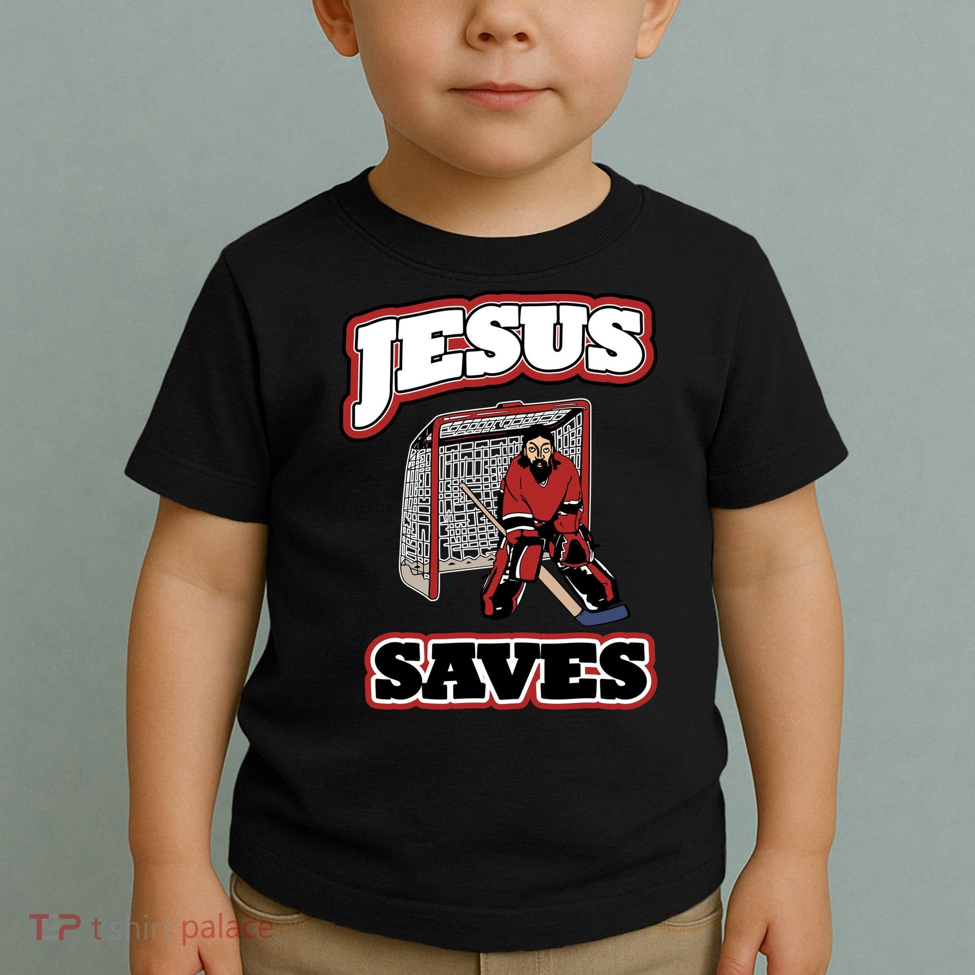 Jesus Saves Hockey Goalie Toddler T-Shirt