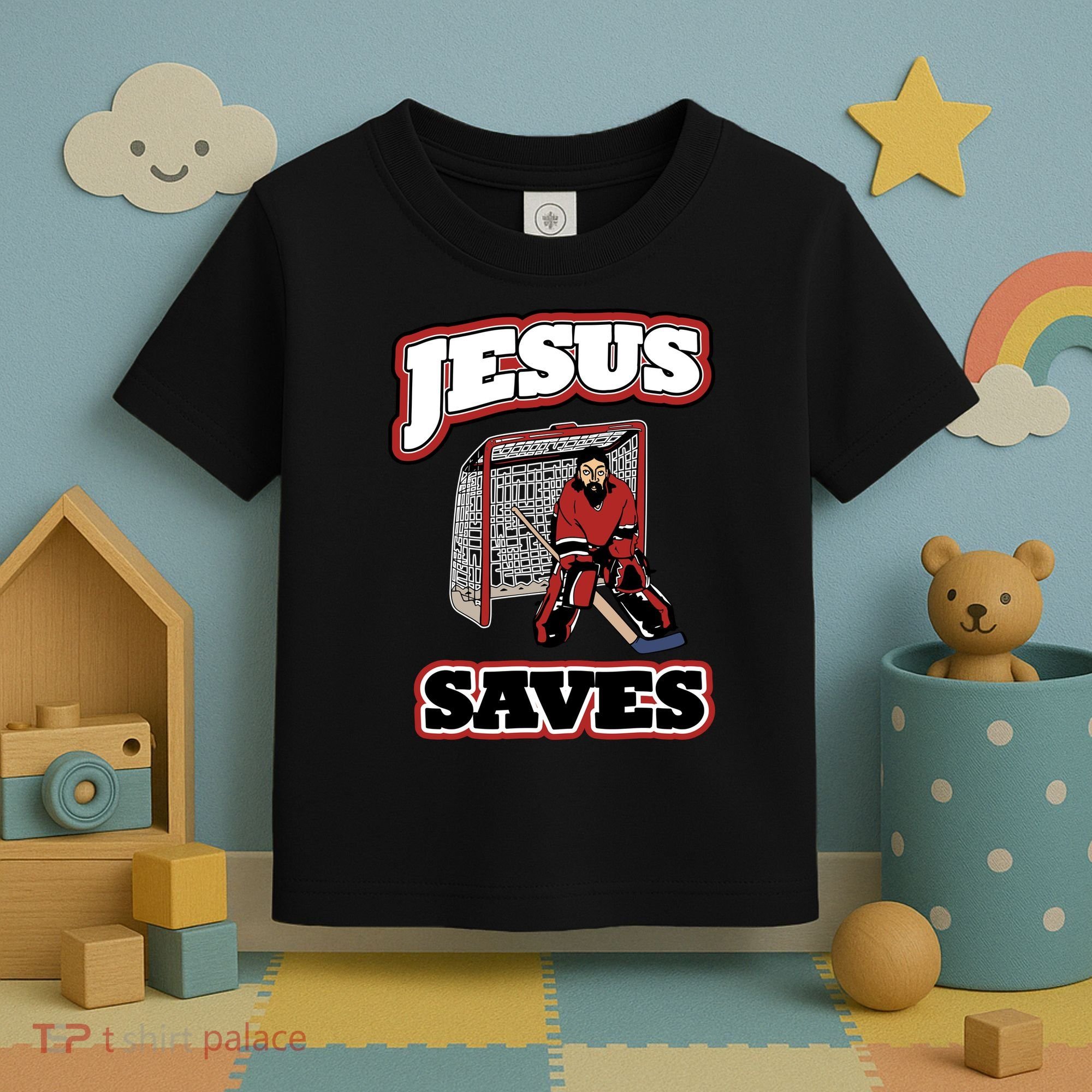 Jesus Saves Hockey Goalie Toddler T-Shirt