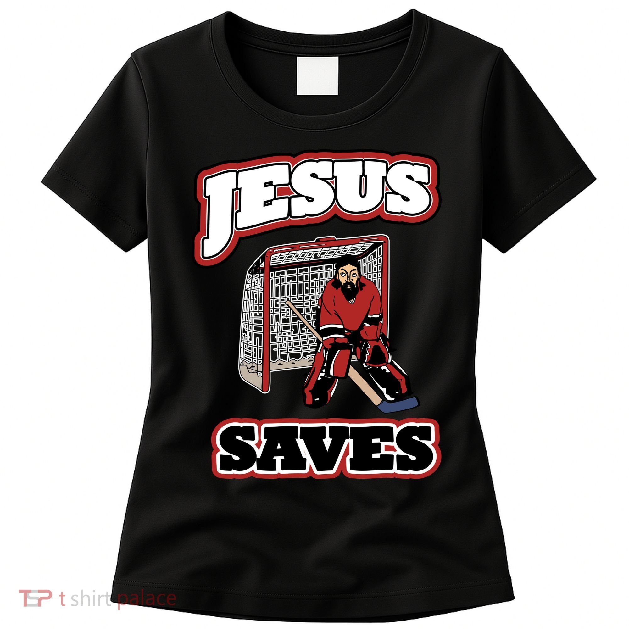 Jesus Saves Hockey Goalie Women's T-Shirt
