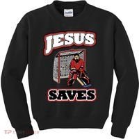 Jesus Saves Hockey Goalie Kids Sweatshirt thumb 0