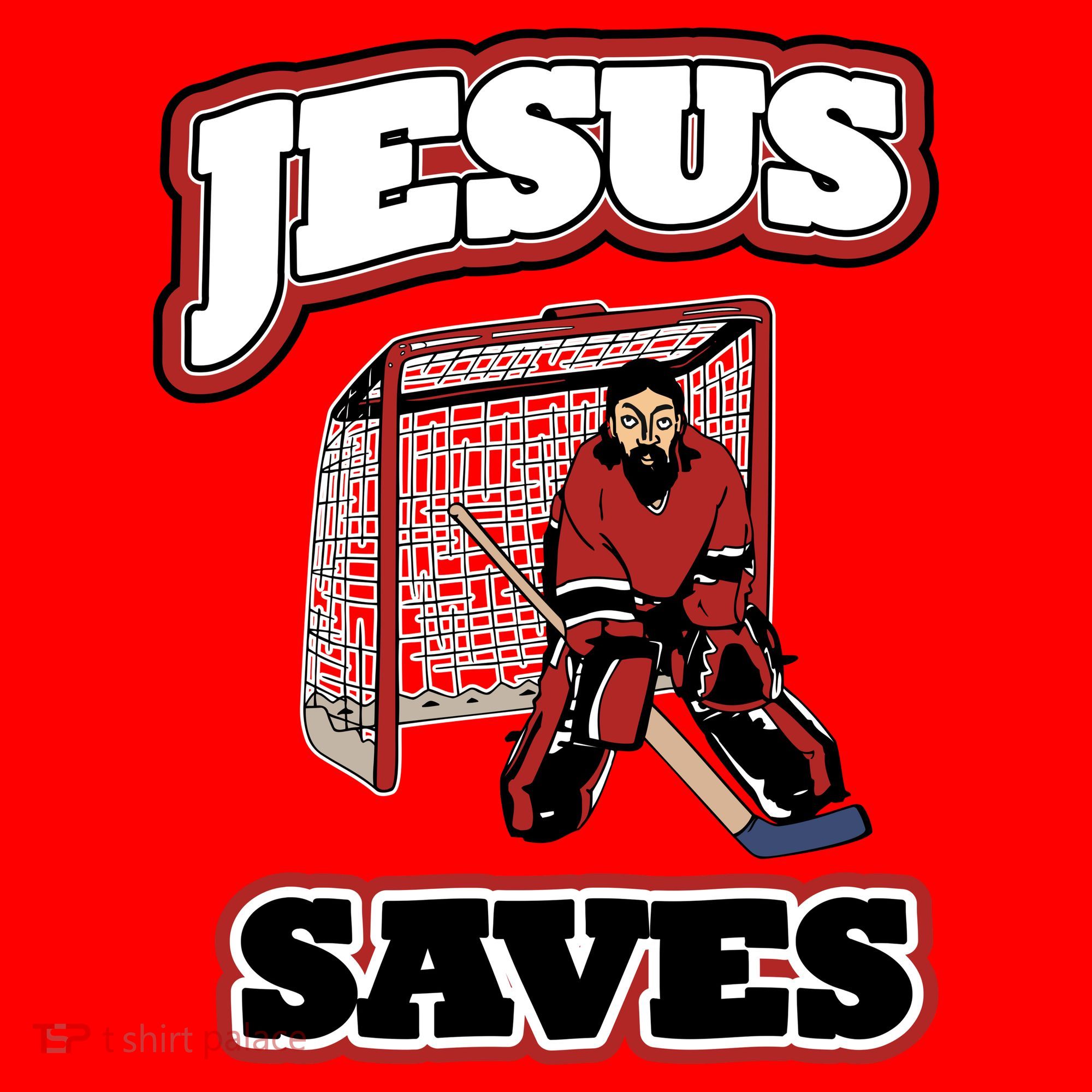 Jesus Saves Hockey Goalie Santa Hat