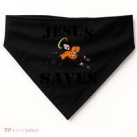 Jesus Saves Soccer Goalie USA-Made Doggie Bandana thumb 0