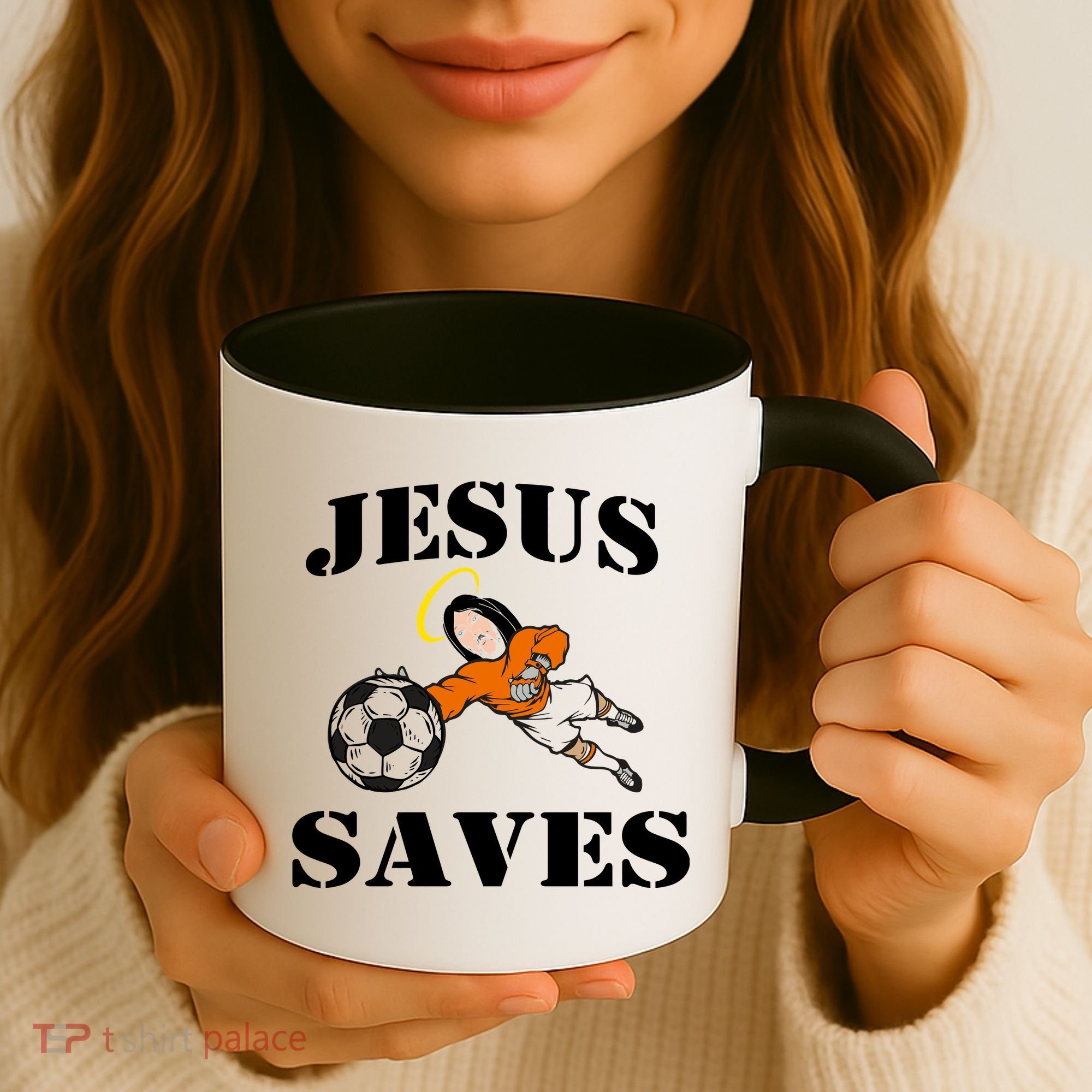 Jesus Saves Soccer Goalie Coffee Mug