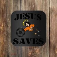 Jesus Saves Soccer Goalie Coaster thumb 0