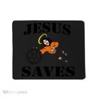 Jesus Saves Soccer Goalie Mousepad thumb 0