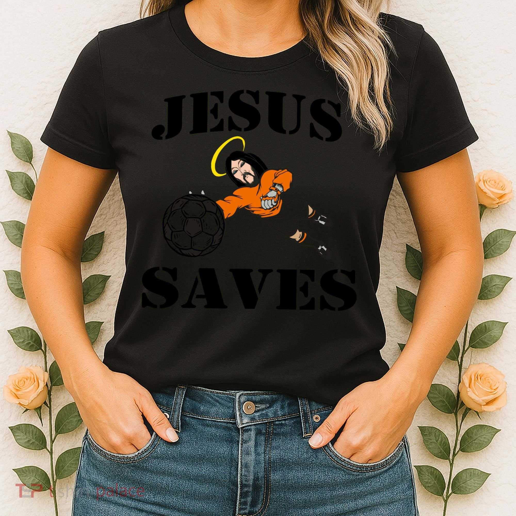 Jesus Saves Soccer Goalie Women's T-Shirt