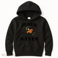 Jesus Saves Soccer Goalie Kids Hoodie thumb 0