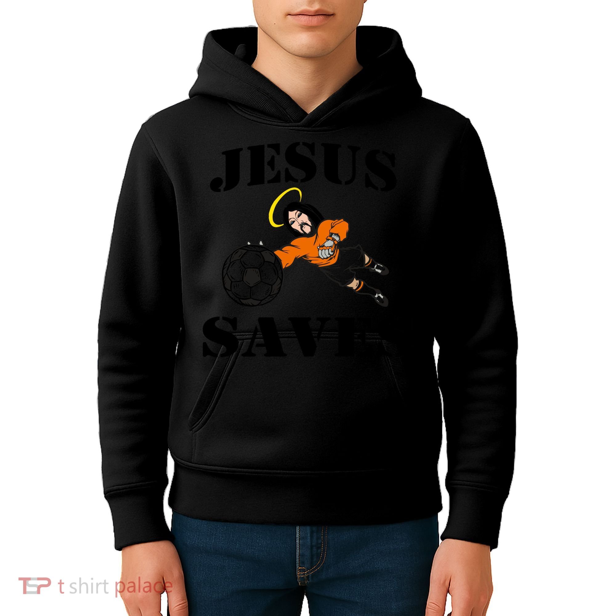 Jesus Saves Soccer Goalie Kids Hoodie
