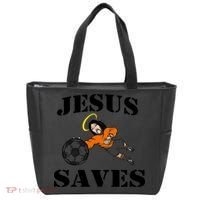 Jesus Saves Soccer Goalie Tote Bag thumb 0