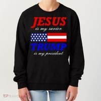 Jesus Savior Trump President Women's Sweatshirt thumb 0