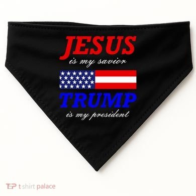 Jesus Savior Trump President USA-Made Doggie Bandana