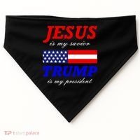 Jesus Savior Trump President USA-Made Doggie Bandana thumb 0