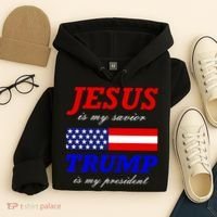 Jesus Savior Trump President Hoodie thumb 4