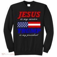 Jesus Savior Trump President Sweatshirt thumb 0